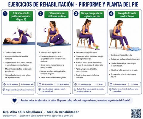 Ficha de ejercicios: Piriforme y planta del pie